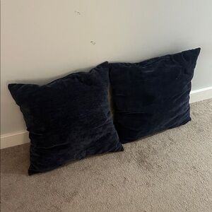 Set of Two Black Throw Pillows
